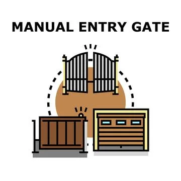 Manual entry gate and garage access systems Illustrazione stock
