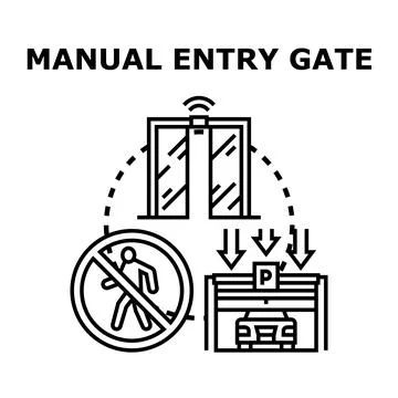 Manual entry gate concept for access control and security Stock-Illustration