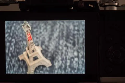 Manual focus system on mirrorless camera Stock Photos