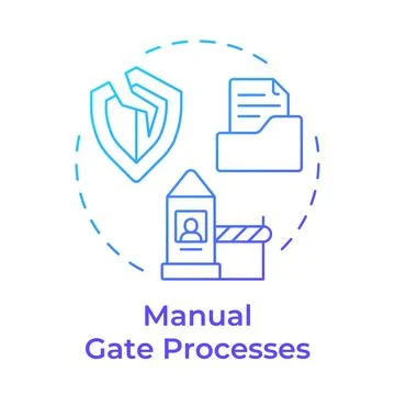 Manual gate processes blue gradient concept icon Illustrazione stock