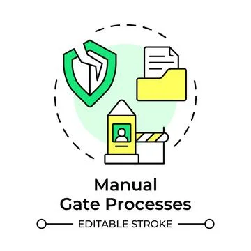 Manual gate processes multi color concept icon Stock Illustration