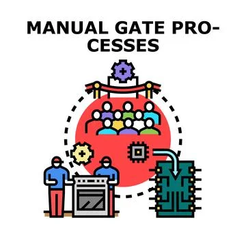Manual gate processes for technology development Stock Illustration