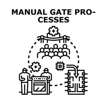 Manual gate processes for technology development Stock Illustration