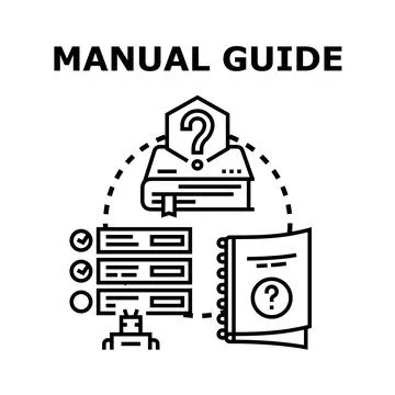 Manual guide book with question mark concept Stock Illustration