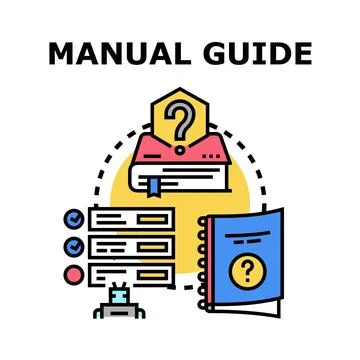 Manual guide book with question mark concept Stock Illustration