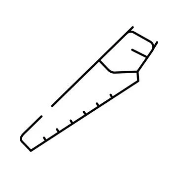 Manual handsaw working tool line art icon Ilustración de archivo
