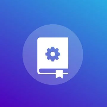 Manual, instructions book icon Stock Illustration