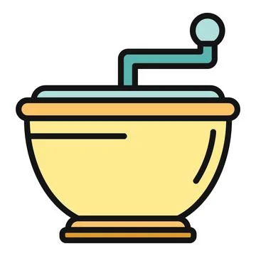 Manual kitchen grinder with a turning handle Illustration