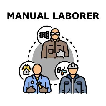 Manual laborer working in different industrial professions concept 스톡 일러스트