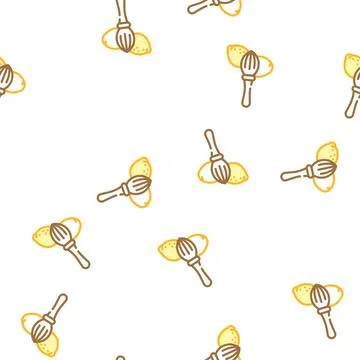 Manual lemon squeezer vector seamless pattern Illustrazione stock
