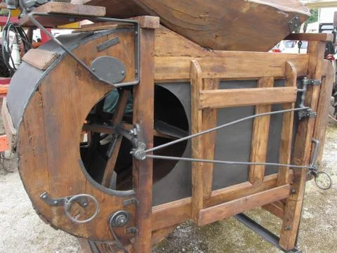 Manual machine used to shell the corn Stock Photos