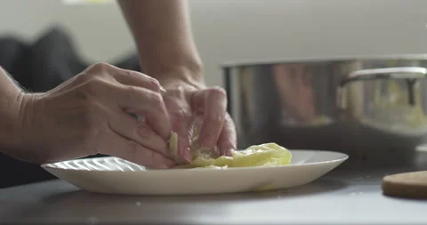 Manual making of Serbian dish sarma 5.7K video Stock Footage 301778211