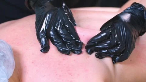 Manual massage of problem areas of the body for weight loss and body shaping. Stock Footage 247352972