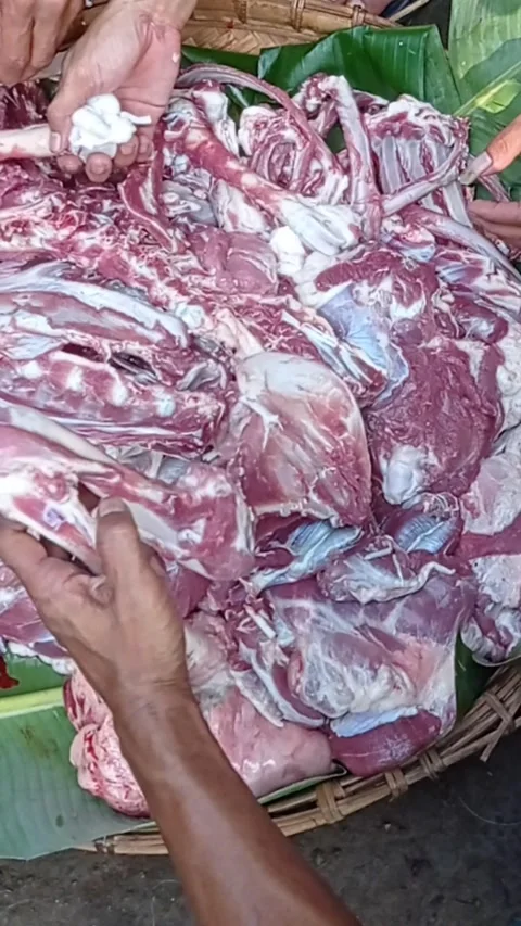 Manual meat cutting Stock Footage 301239520