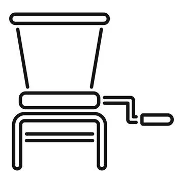 Manual meat grinder machine for mincing beef outline icon Stock Illustration