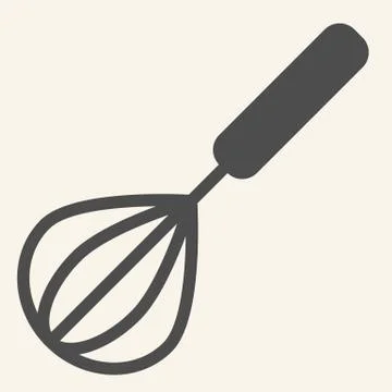 Manual Mixer solid icon. Whisk symbol, glyph style pictogram on beige background Stockillustratie