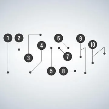 Manual or infographics Pointers. Manual book pointers for device explanation. Stock Illustration