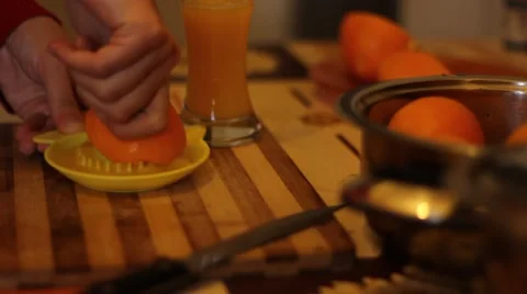 Manual Orange Squeeze Stock Footage 46117329