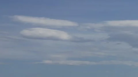 Manual pan across calm cloudy sky with soft cloud layers. Stock Footage 337048260