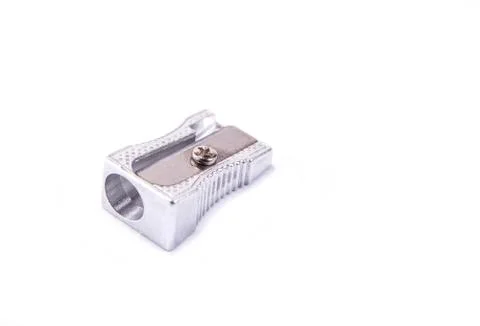 Manual pencil sharpner on the white background 库存照片