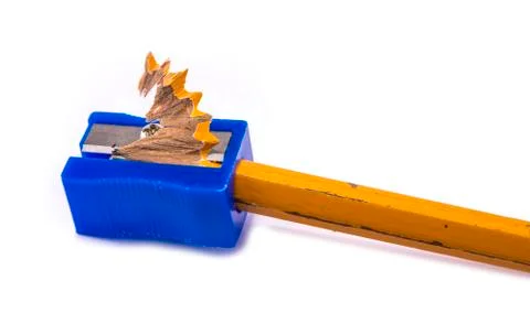 Manual pencil sharpner on the white background 库存照片