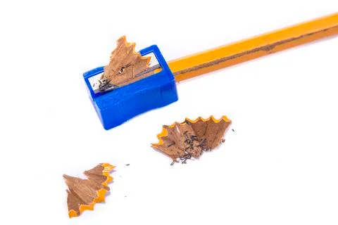 Manual pencil sharpner on the white background 库存照片