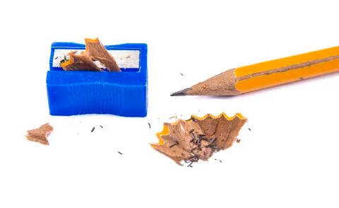 Manual pencil sharpner on the white background 库存照片