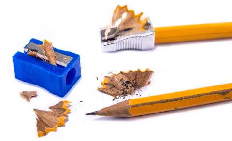 Manual pencil sharpner on the white background 库存照片