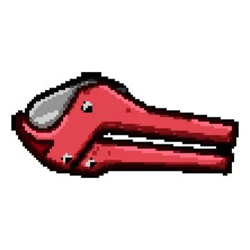 Manual pipe cutter pixel art vector illustration Stockillustratie