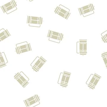 Manual press coffee tool glyph seamless pattern Stock Illustration