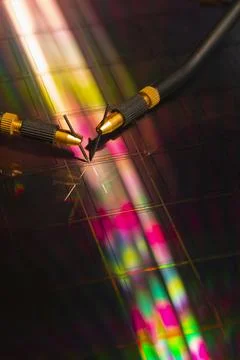 Manual probe system with needles for test of semiconductor on silicon wafer.  Stock Photos