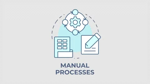 Manual processes blue concept icon animation Stock Footage 337935451