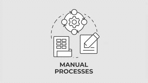 Manual processes line concept icon animation Video stock 337774124