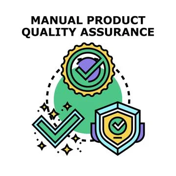 Manual product quality assurance process concept Stock Illustration