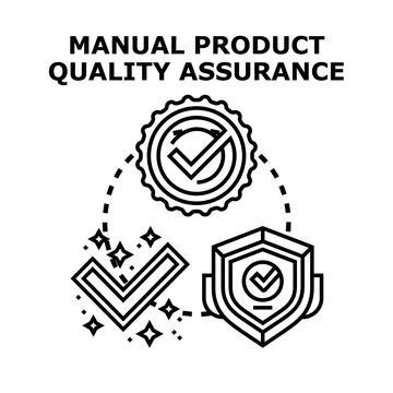 Manual product quality assurance process concept Stock Illustration