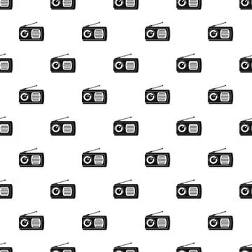 Manual radio pattern seamless vector Stock Illustration