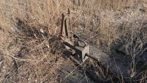 Manual Railway Switch On An Old Track Stock Footage 172140337