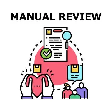 Manual review process concept with document inspection Stock Illustration
