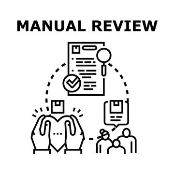 Manual review process concept with document inspection Stock Illustration