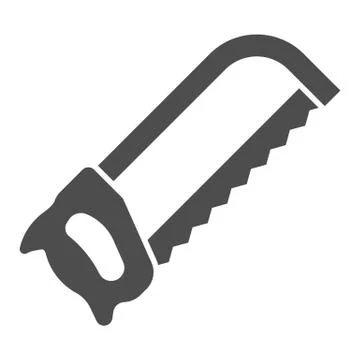 Manual saw solid icon, house repair concept, saw sign on white background Stock Illustration