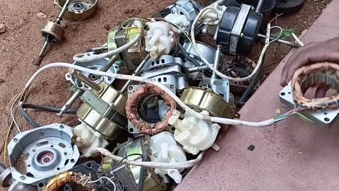 Manual Scrap Motor Dismantling Separating Core Components Stock Footage 339305680