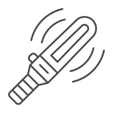 Manual security metal detector thin line icon, security check concept, body Illustrazione stock