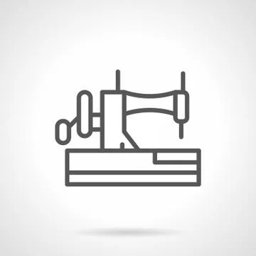 Manual sewing machine black line vector icon Stock Illustration