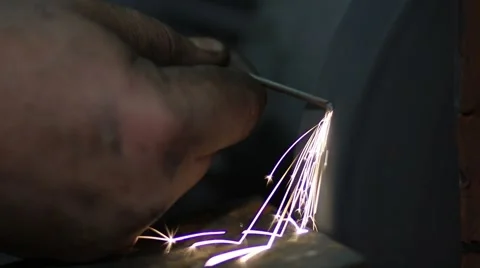 Manual sharpening of tool on grinding machine Video stock 68423490
