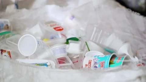 Manual sorting of plastic bottles and garbage for recycling and recycling Stock Footage 168107024