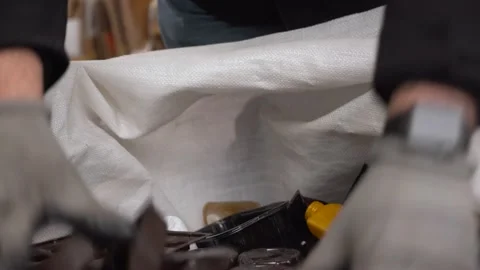 Manual sorting of plastic bottles and garbage for recycling. Stock Footage 168166840