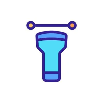 Manual trade barcode scanner icon vector outline illustration Stock-Illustration