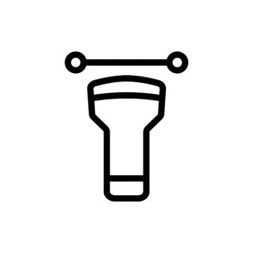 Manual trade barcode scanner icon vector outline illustration Stock-Illustration