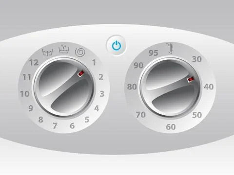 Manual wash machine control deck Stock Illustration