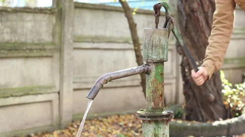 Manual Water Pump Stock Footage 46117677
